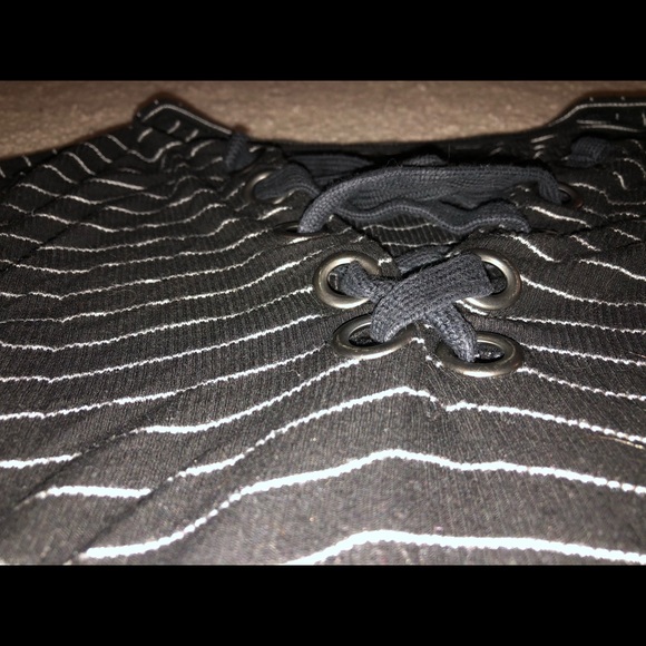 Black and white striped, ribbed bodysuit - Picture 2 of 3